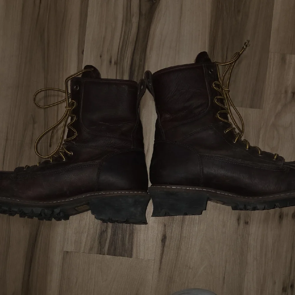 Georgia Boot Brown Leather Work Boots - Picture 3 of 5